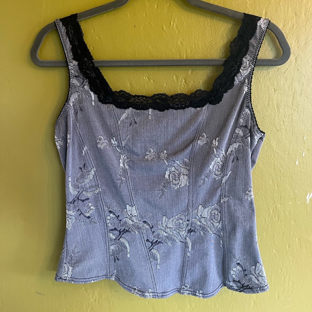 Vintage corset/bustier style brocade tank